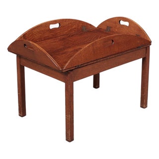19th Century English Oak Butler's Tray-on-Stand or Coffee Table For Sale