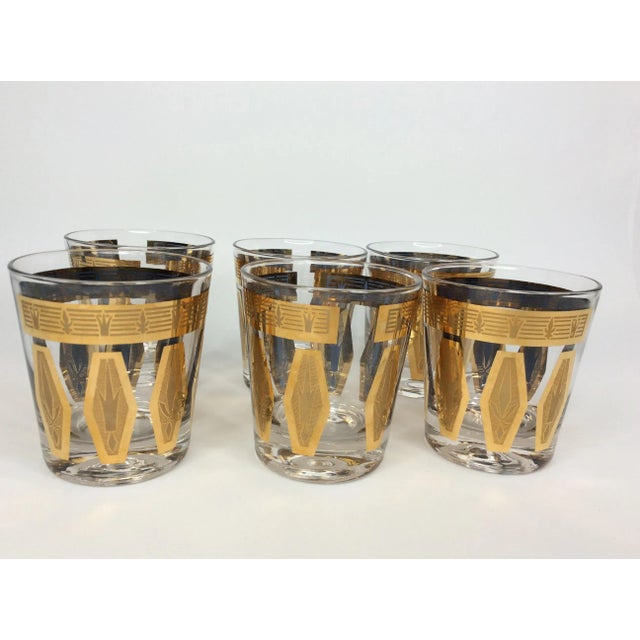 1960s Old Fashioned Rocks Glasses With Gilt Decoration Set of 6 For Sale - Image 5 of 5
