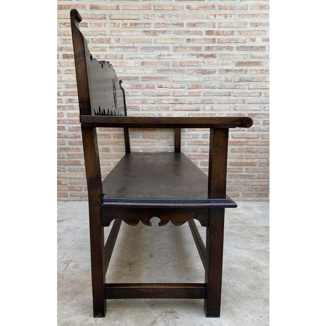 Vintage French Bench in Wood, 1920 For Sale - Image 12 of 16