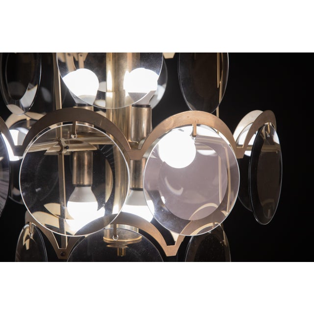 Vistosi Smoked Glass Discs Chandelier, 1960s For Sale - Image 6 of 13