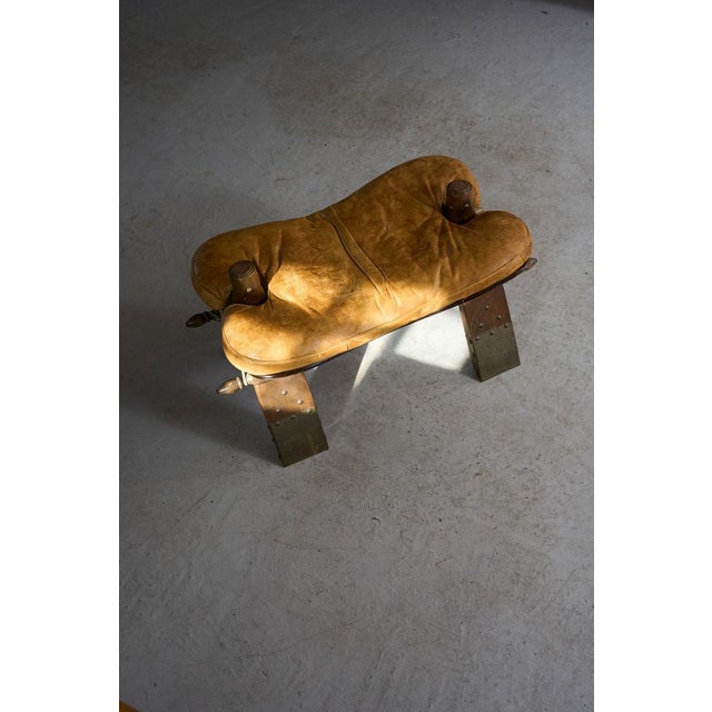 Vintage Pommel Horse Ottoman in Leather and Wood, 1960s For Sale - Image 12 of 13
