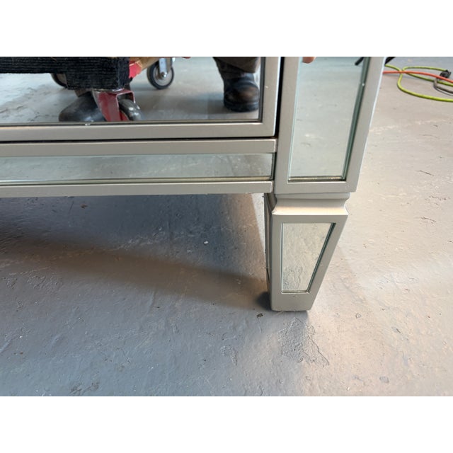 Hollywood Regency Style Mirrored Three- Drawer Dressers, A Pair For Sale - Image 9 of 17