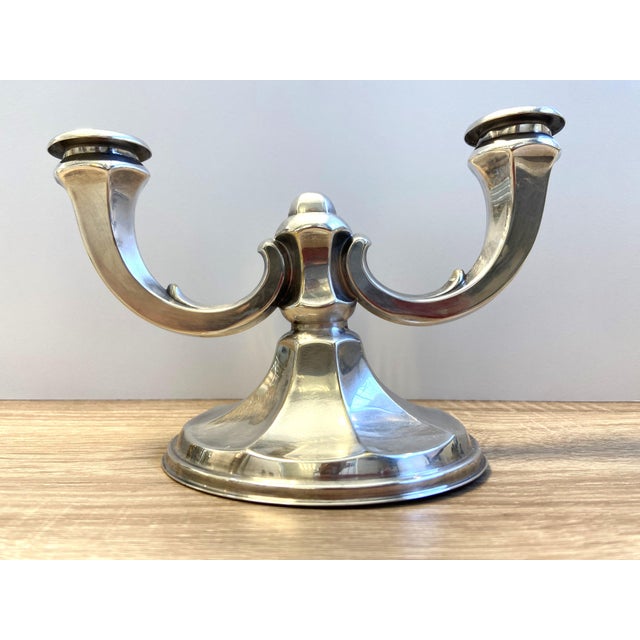 1920s Art Deco Candleholder in Silver Plated from Wilhelm Wolff, Germany, 1930s For Sale - Image 5 of 9