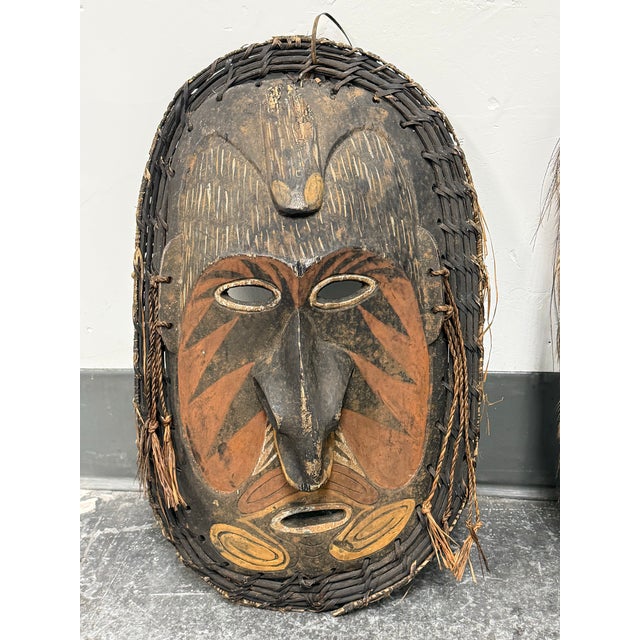 Tribal Papua New Guinea Sepik River Masks, Set of Two For Sale - Image 3 of 12