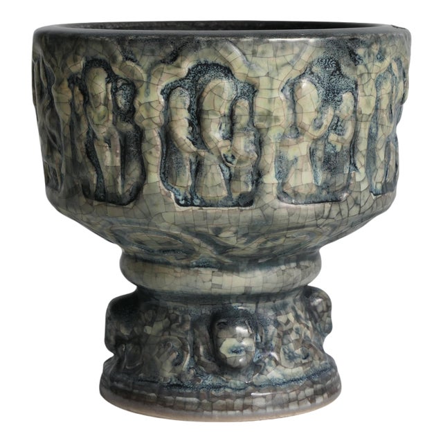 Gothic Ceramic Jardiniere by Michael Andersen & Son, 1960s For Sale