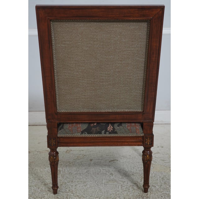 Pair of Louis XVI Style Gilded Wood Armchairs For Sale - Image 4 of 18