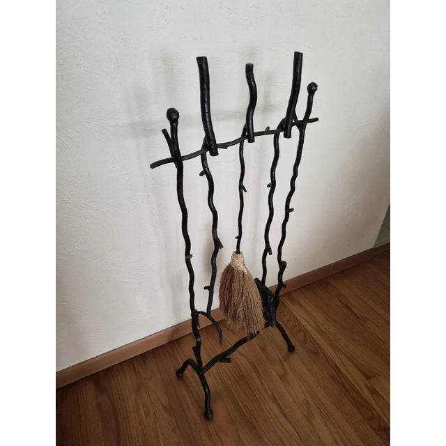 1980s 1980s Brutalist Post Modern Iron Fireplace Tools For Sale - Image 5 of 10