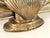 Metal Vintage Brass Peacock Folding Fireplace Screen With Shell Motif For Sale - Image 7 of 15
