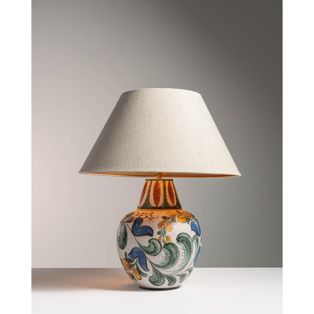 1970s Germany Blue Ceramic Table Lamp For Sale - Image 9 of 15