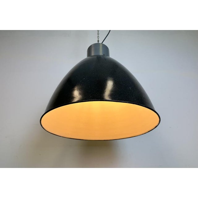 Large Industrial Dark Grey Enamel Factory Lamp from Elektrosvit, 1960s For Sale - Image 17 of 18