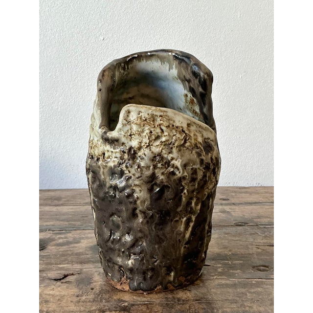 Rustic Vintage Original Studio Pottery Coil Vase For Sale - Image 3 of 12