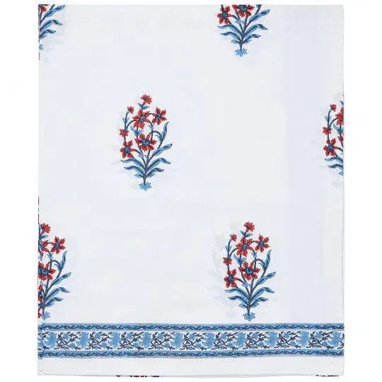 Nargis Queen Bed Orange & Blue Fitted Sheet For Sale - Image 6 of 6