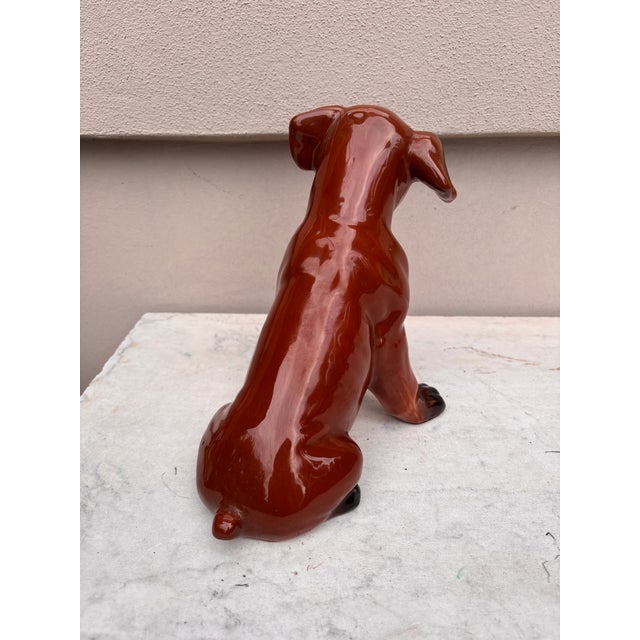 French Majolica Dog Saint Clement Circa 1930 For Sale - Image 4 of 6