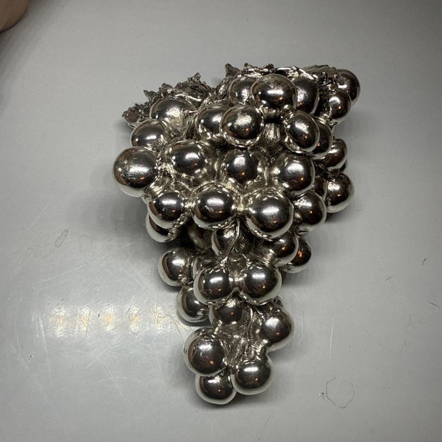 Italian Laminato Ag Silver-Plate Grape Cluster Sculpture For Sale - Image 3 of 12