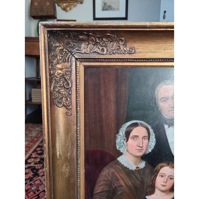 Black Hermann Heinrich Becker Antique 19th Century Oil Painting Portrait of a Family For Sale - Image 8 of 15