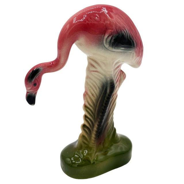 Mid-Century Modern Mid 20th Century California Pottery Ceramic on the Prowl Pink Flamingo Figurine For Sale - Image 3 of 10