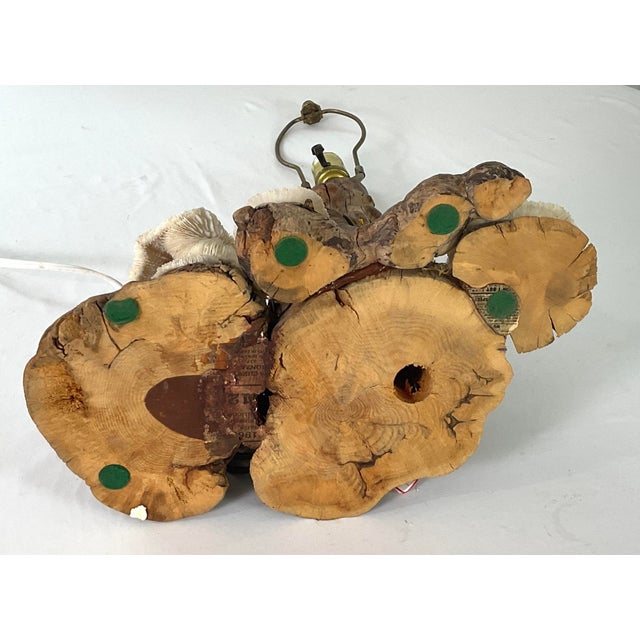 Wood 1960s Folk Art, Tree Form, Rustic Country Table Lamp For Sale - Image 7 of 10