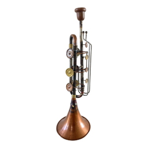 Mid 20th Century Vintage Mixed Metal Trumpet Sculpture