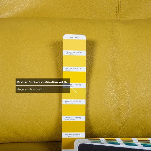 Easy 2-Seater Sofa in Yellow Leather from Koinor For Sale - Image 12 of 17