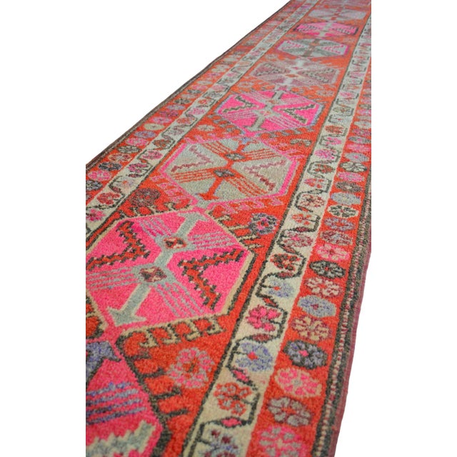 1970s Vintage Hand Knotted Tribal Kurdish Runner - 2'10' X 13'7' For Sale - Image 6 of 12