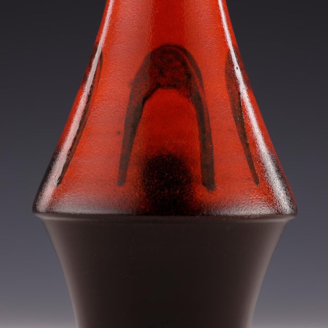 Ceramic vase by Dümler & Breiden, Model 15 25, in Red and Black, Germany, 1960s For Sale - Image 6 of 8