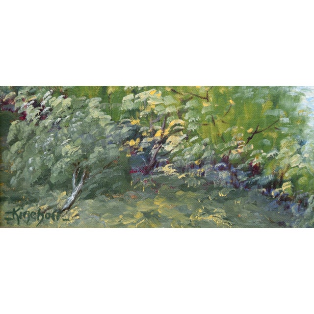 McKenzie River, Oregon - Mid Century Pacific Northwest Evergreen Landscape by Loretta Adele Lee Kirchoff For Sale - Image 4 of 4