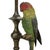 Pair of antique brass candlesticks with cast, cold-painted parrot figures, identified as Bergman bronze and dated circa...