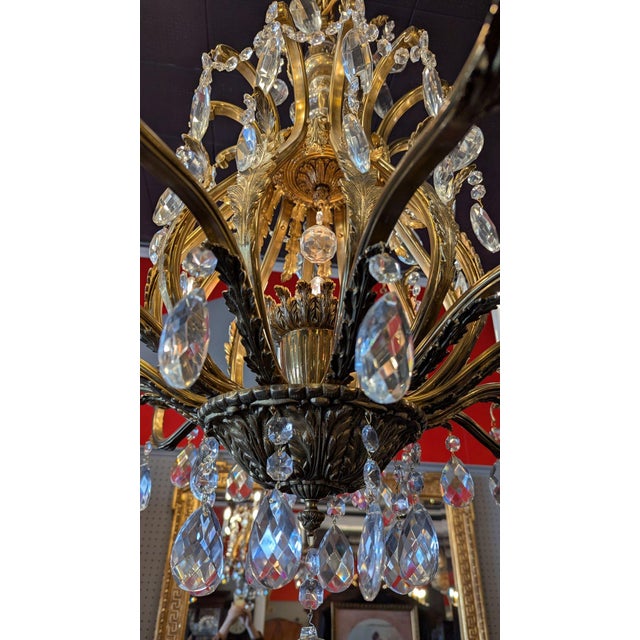 Brass Early 20th Century Large Brass Chandelier For Sale - Image 8 of 12