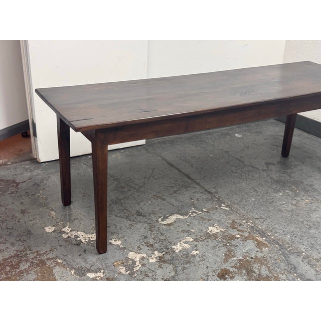 Mid 20th Century Rustic Wood Farmhouse Dining Table, Vintage For Sale - Image 5 of 12