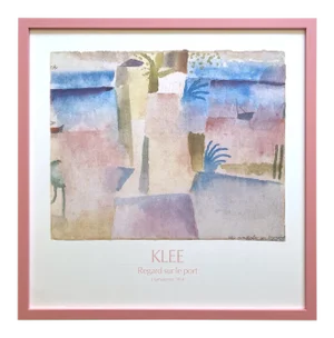 Paul Klee Vintage 1986 Modernist Lithograph Print Framed French Poster " Regard Sur Le Port d'Hamammet " 1914