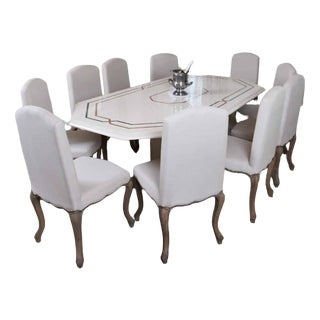 Italian Dining Table, Chairs and Cupboard from Colombo Mobili, Set of 12 For Sale