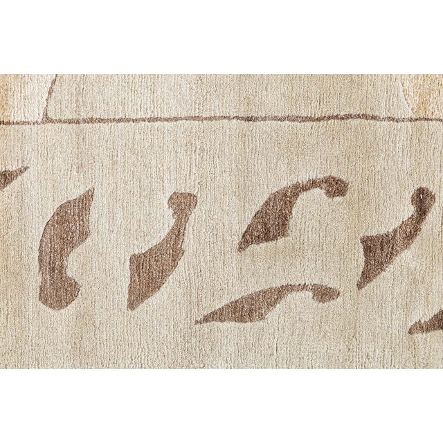 Textile Modern Tibetan ‘Bamboo’ Botanical Silk & Wool Rug by Doris Leslie Blau For Sale - Image 7 of 9