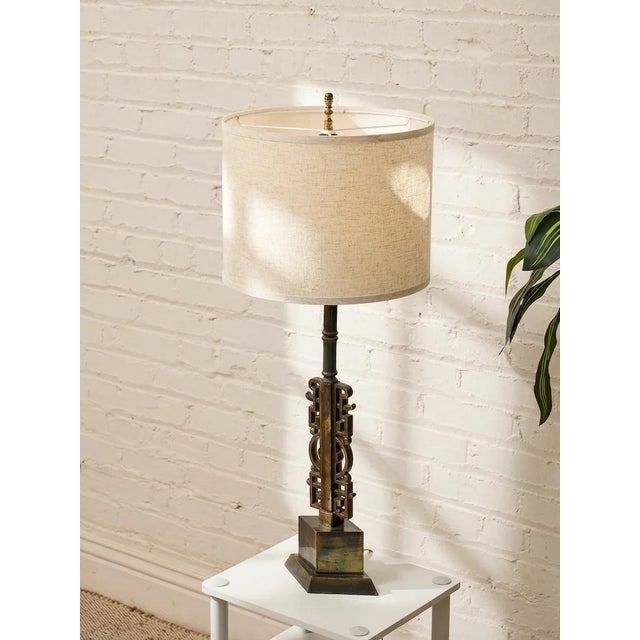 Mid 20th Century Mid 20th Century Brutalist Steel Table Lamps With Sculptural Geometric Bases - a Pair For Sale - Image 5 of 12