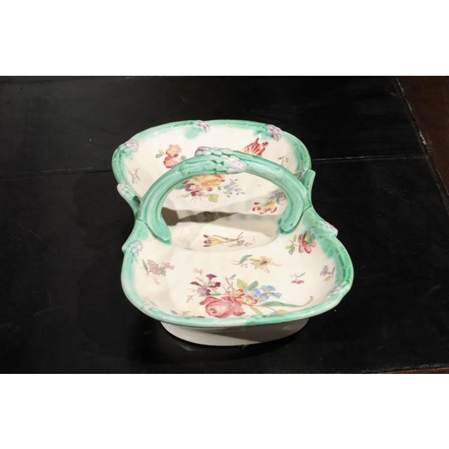 French 19th Century Longchamp Majolica Asparagus Server with Floral Decor For Sale - Image 10 of 12