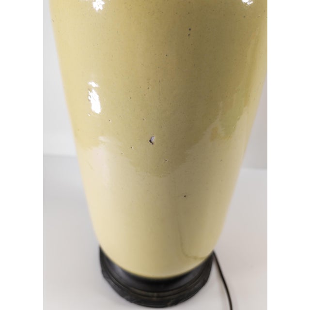 Yellow Early 20th Century Chinese Style Chinoiserie Yellow Table Lamp For Sale - Image 8 of 13