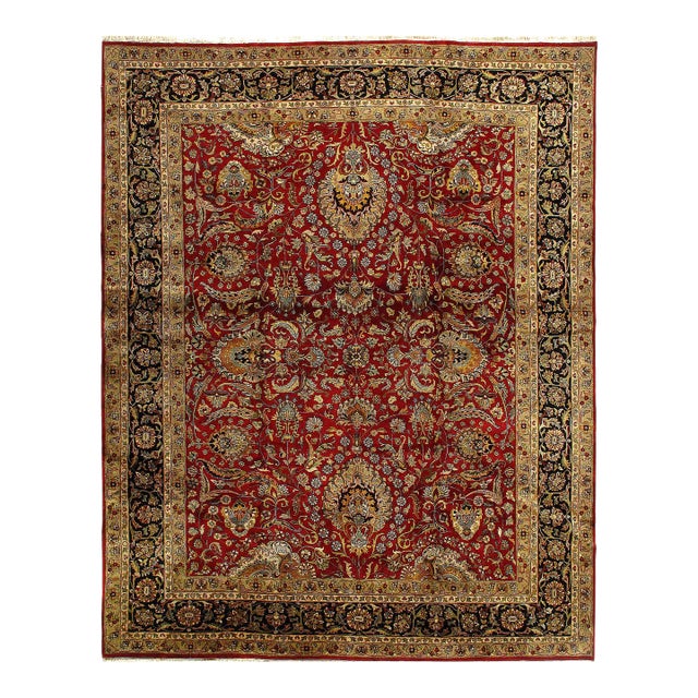 Pasargad DC Rust Fine Hand Knotted Agra Rug For Sale
