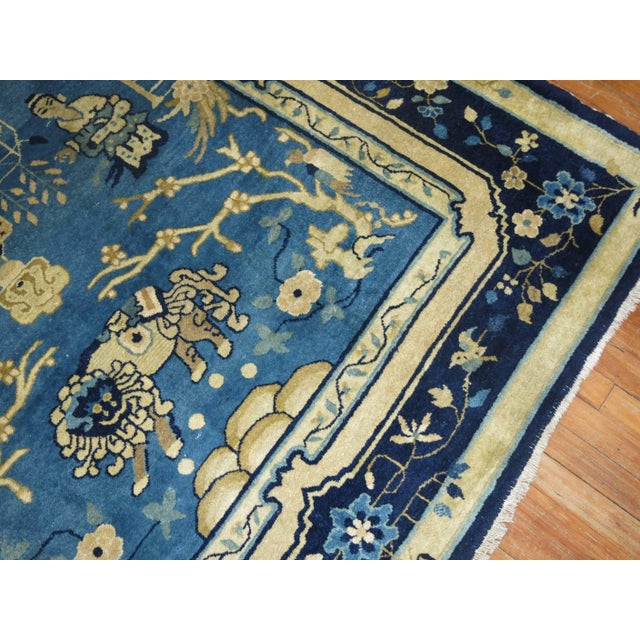 Blue Chinese Pictorial Antique Peking Rug - 6' x 8'6" For Sale - Image 11 of 18