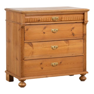 19th Century Danish Pine Chest of Four Drawers For Sale