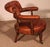 Tan Small Vintage Armchair in English Cognac Mahogany and Leather, 1800s For Sale - Image 8 of 15