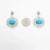 Gorgeous big turquoise cabochons with 2.00 ct. good quality white diamond rounds. Handmade in 18k white gold. These dangle...