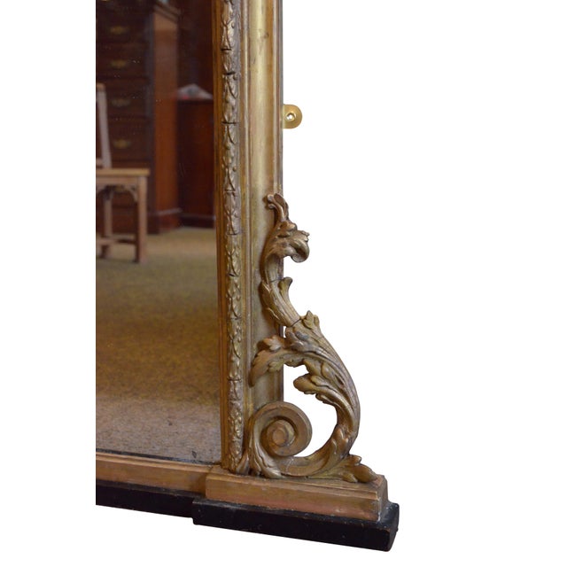 Large Victorian Giltwood Arched Overmantel Mirror, 1850 For Sale - Image 12 of 15