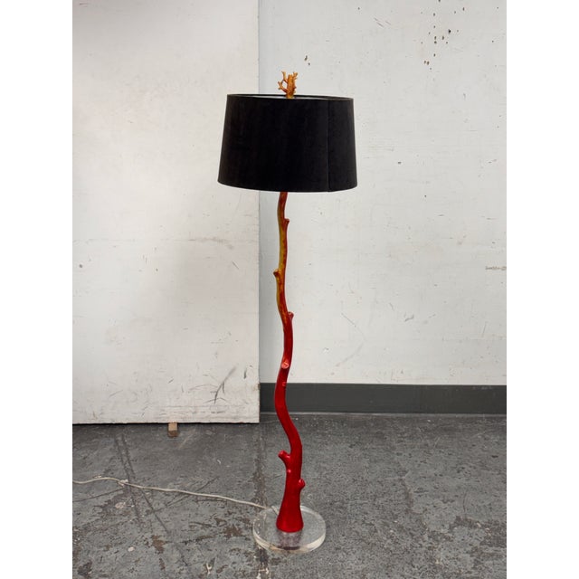 Early 21st Century Ombre Red Branch Floor Lamp For Sale - Image 5 of 12