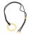 Contemporary Bvlgari 18k Yellow Gold Open Wave Design Engraved Pendant & Cord Necklace For Sale - Image 3 of 4