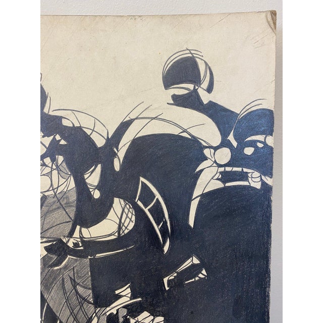1990s Horse Race, Pen and Ink on Board, Signed Alton S Tobey For Sale - Image 11 of 12
