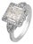 Vintage Gia 1.72 Carat Rectangular Cut Diamond 14k White Gold Ring, Size 5.25 For Sale