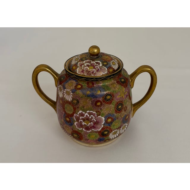 Late 19th Century Meiji Period Shuzan Satsuma Thousand Flowers Mille Fleur Demitasse Service, 13 Pieces For Sale - Image 11 of 16