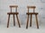 Set of French Tripod Stools with Brutalist Backs, 1960s For Sale - Image 12 of 18