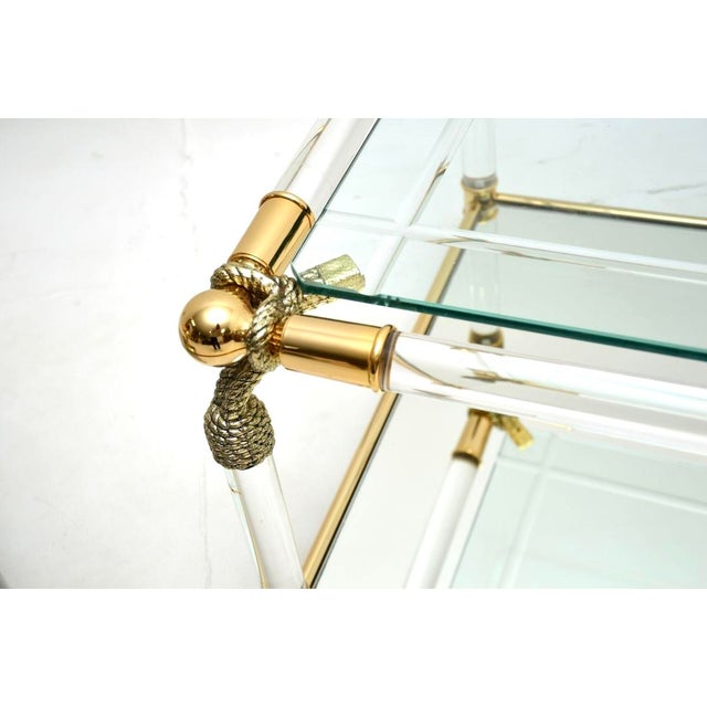 Gold Vintage Spanish Acrylic and Glass Side Tables from Curvasa, 1970s, Set of 2 For Sale - Image 8 of 10