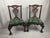 Pair of Antique Carved Wood Chippendale Style Side Chairs With Green Brocade Seats For Sale - Image 18 of 18