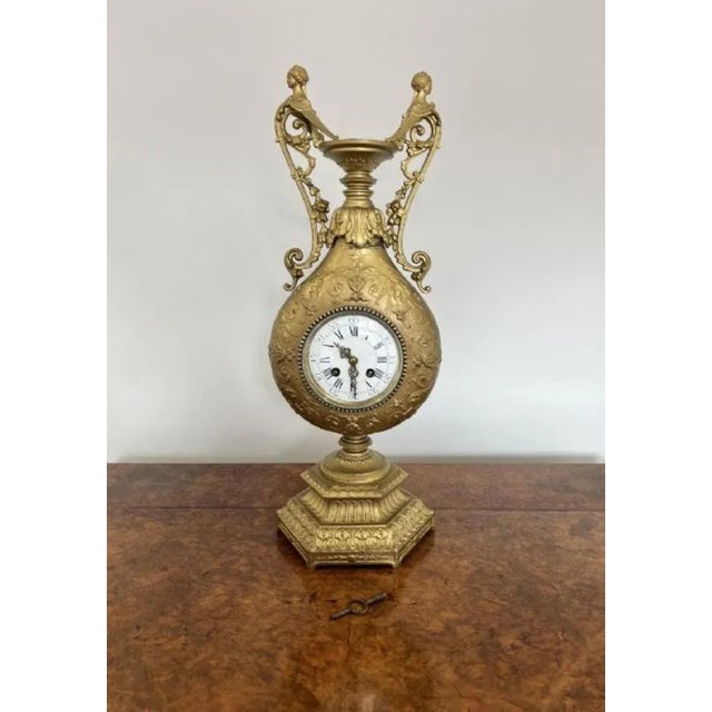 Victorian French Ornate Mantle Clock, 1860s For Sale - Image 10 of 10